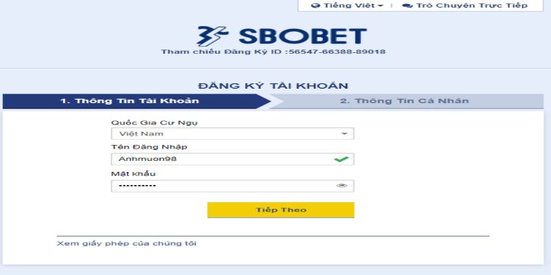 Cách đăng ký tại Sbobet đơn giản